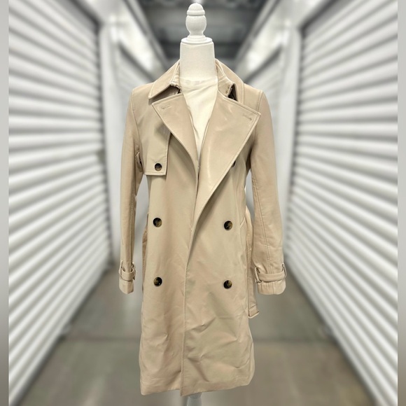 NWT - Mango - buttery faux Leather trench coat - M - Picture 3 of 15
